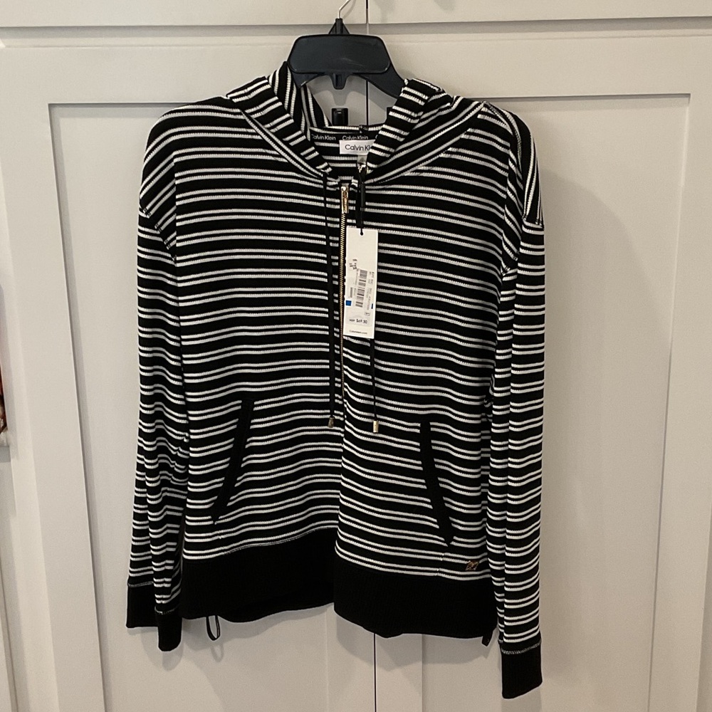 Calvin Klein Monochrome Striped Hoodie